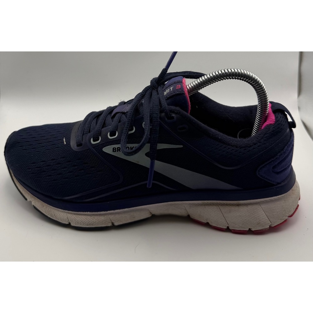 Brooks Transmit 3 Running Shoes Womens 8 Navy Pink Good 1203501B414